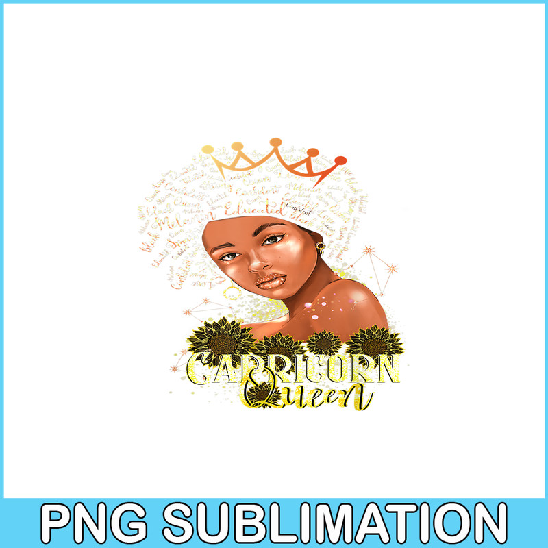 CPB28102301-Capricorn Queen PNG Strong Smart Afro Melanin PNG Gift For Black Women PNG.png