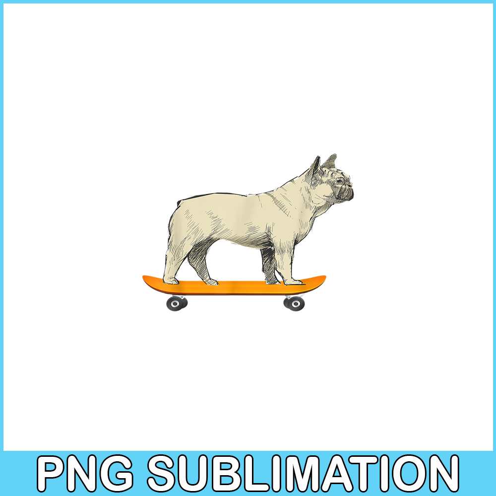 HL161023151-Funny French Bulldog On Skateboard PNG, French Bulldog PNG, French Dog Artwork PNG.png