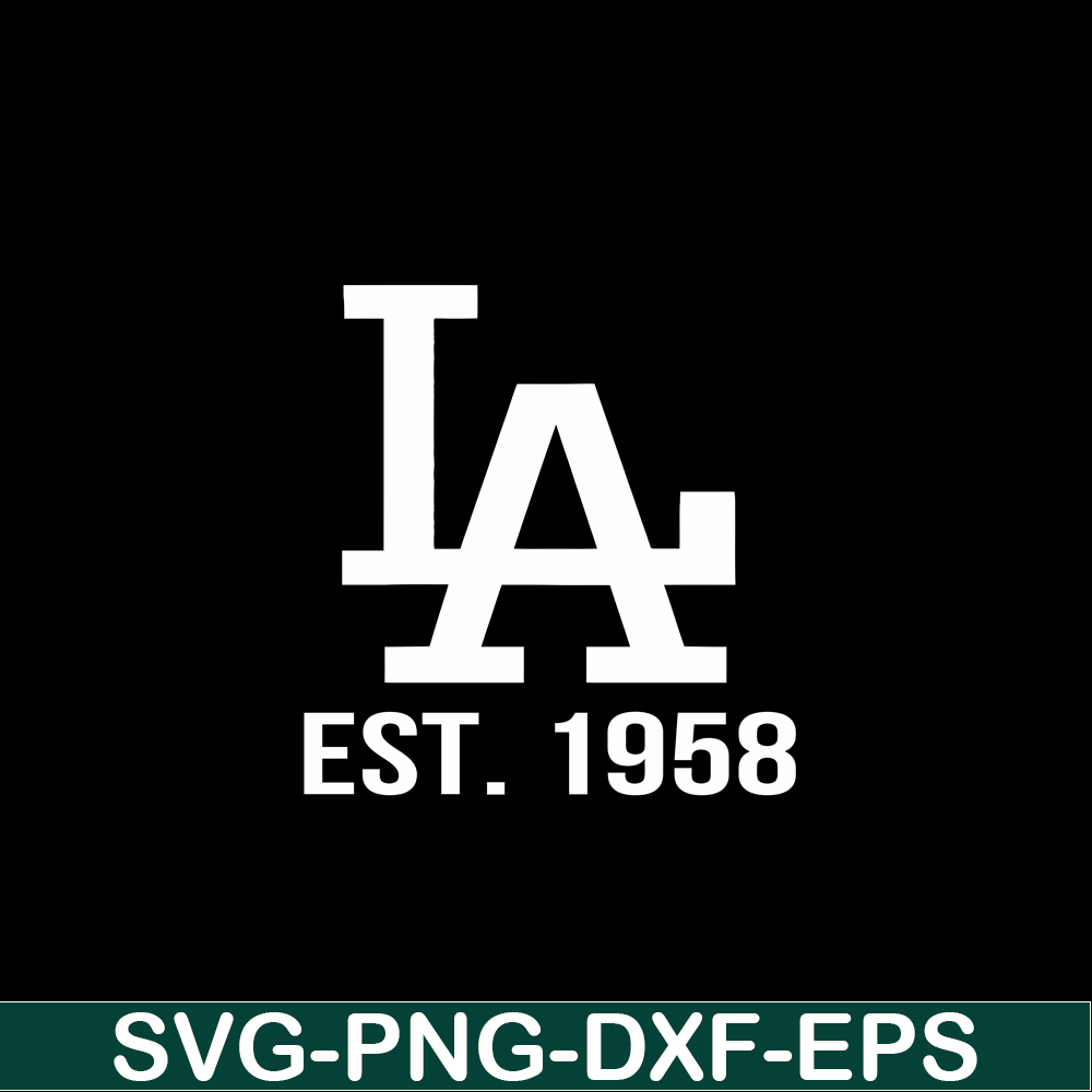 MLB011223137-LA Dodgers EST 1958 Text SVG, Major League Baseball SVG, MLB Lovers SVG MLB011223137.png