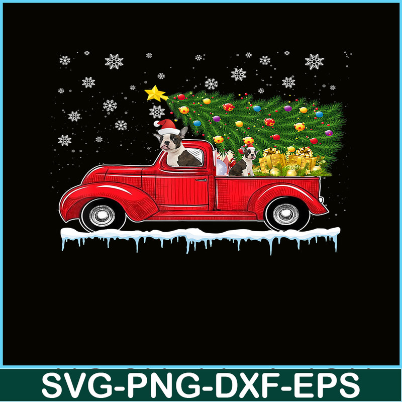 PNG141023105-Boston Terrier Red Car Truck Christmas Tree Santa Xmas Dog T-Shirt Png.png