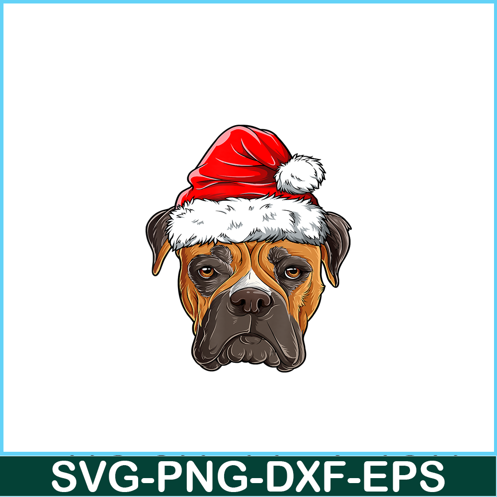 PNG141023107-Boxer Christmas Dog Santa Hat Xmas Boys Kids Girls Gifts T-Shirt Png.png