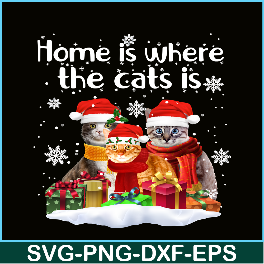PNG141023122-Cats In Snow Winter Christmas Santa Hat X-mas Kitten Gift Long Sleeve T-Shirt Png.png