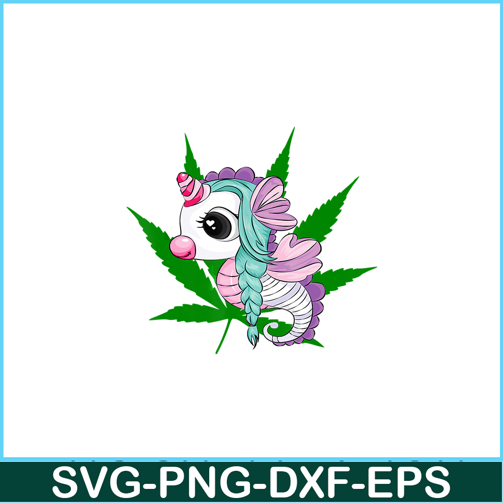 PNG14102352-Cute Christmas Tee Marijuana Weed Leaf Cool Seahorse Unicorn T-Shirt Png.png