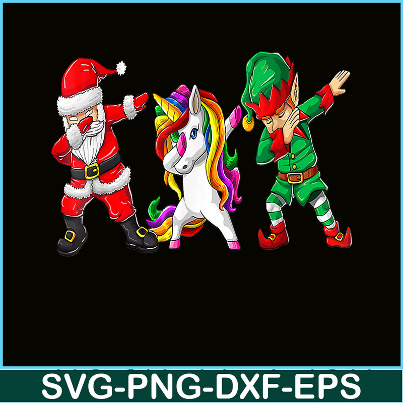 PNG14102353-Dabbing Santa Elf Unicorn Christmas Kids Boys Men Xmas Gifts T-Shirt Png.png