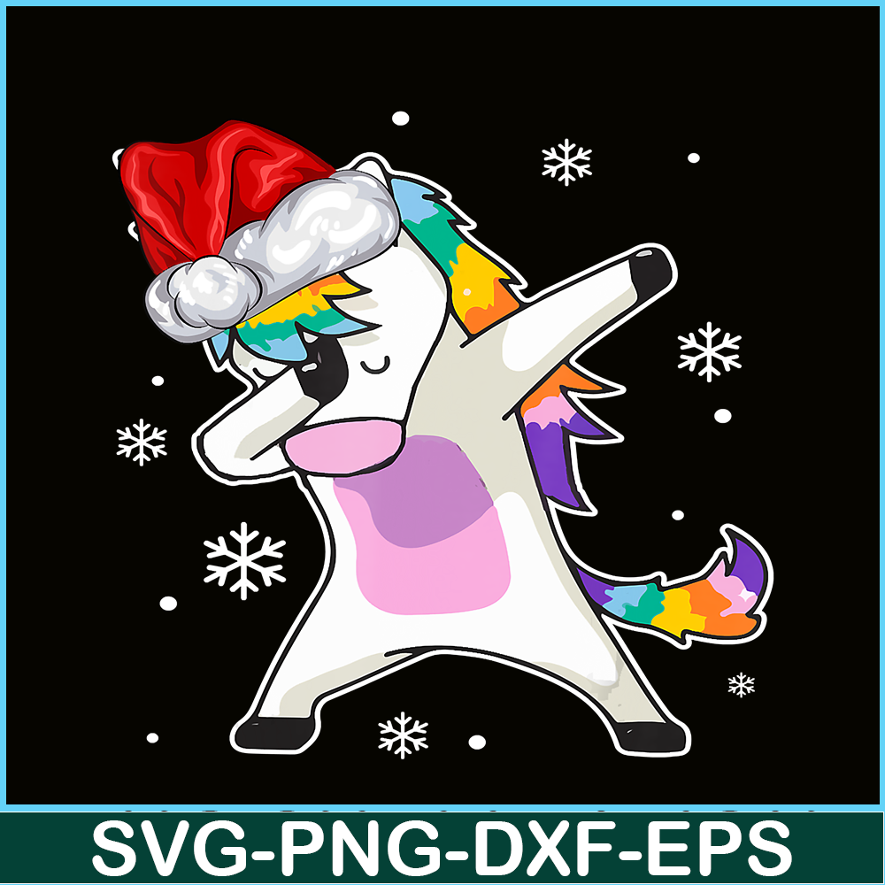 PNG14102354-Dabbing Unicorn Christmas Girls Kids Women Santa Xmas T-Shirt Png.png