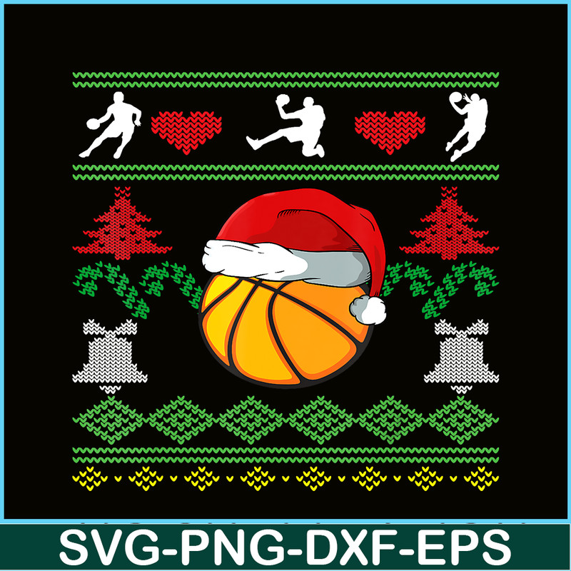 PNG14102385-Basketball Santa Hat Ugly Christmas Gift Xmas Boys Men T-Shirt Png.png