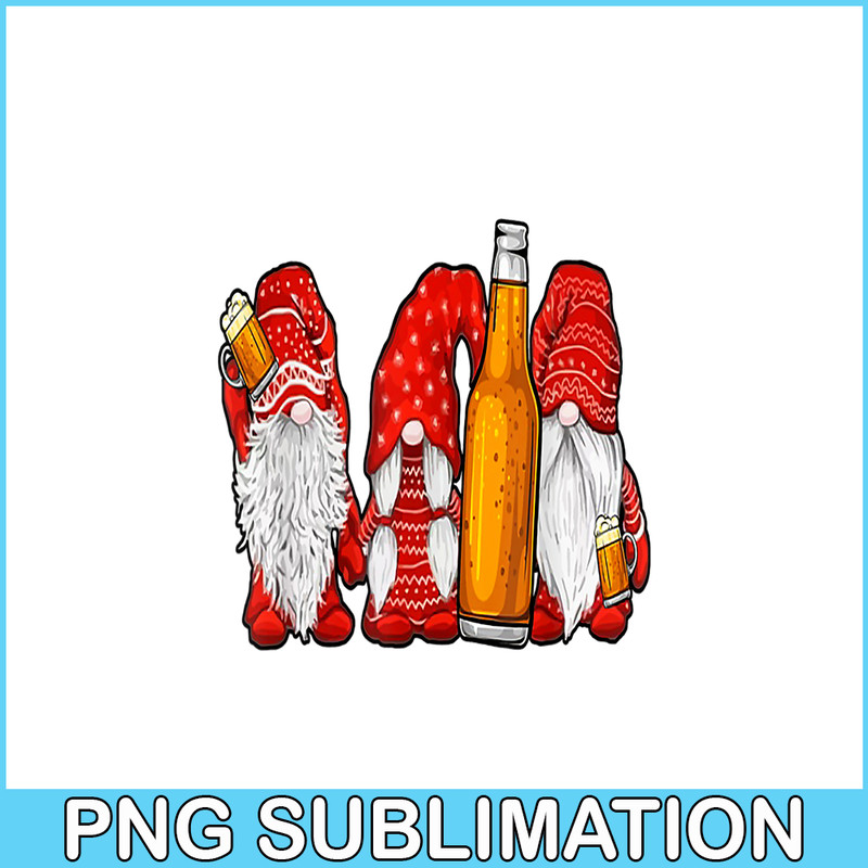 BEER28102334-Santa Gnomes Drinking Beer PNG Christmas Beer PNG Christmas Party PNG.png
