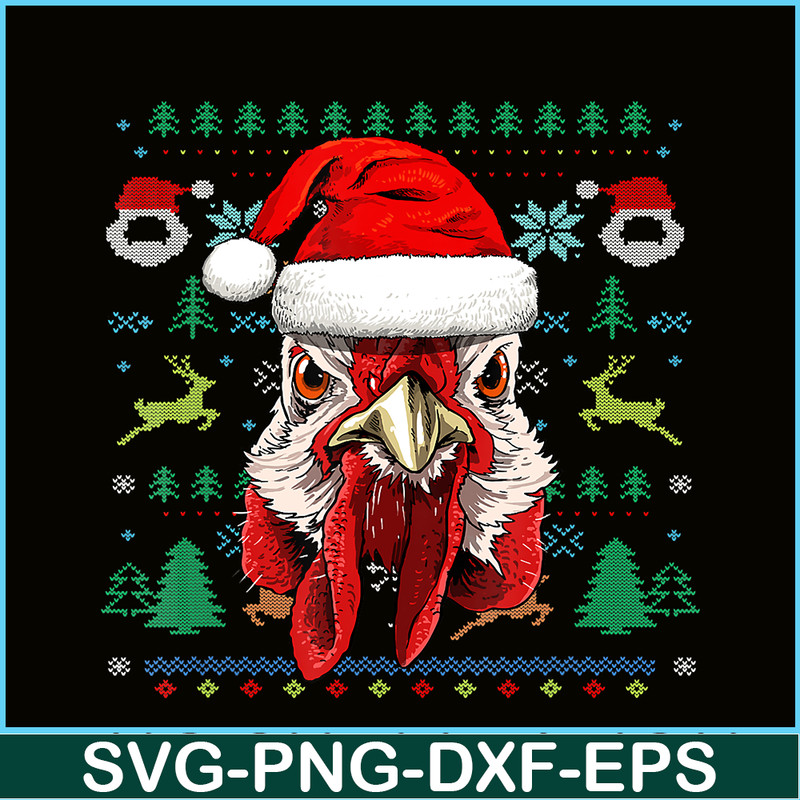 PNG141023127-Chicken Ugly Christmas Santa Hat Xmas Gifts Kids Boys Girls T-Shirt Png.png