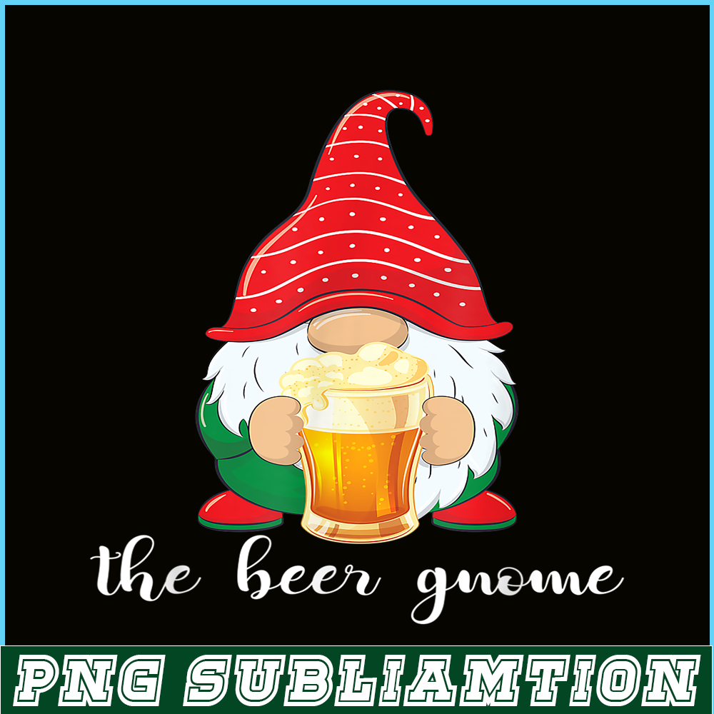 BEER28102315-Christmas Funny Gnome Beer Lovers PNG The Beer Gnome PNG Drunk Gnome PNG.png