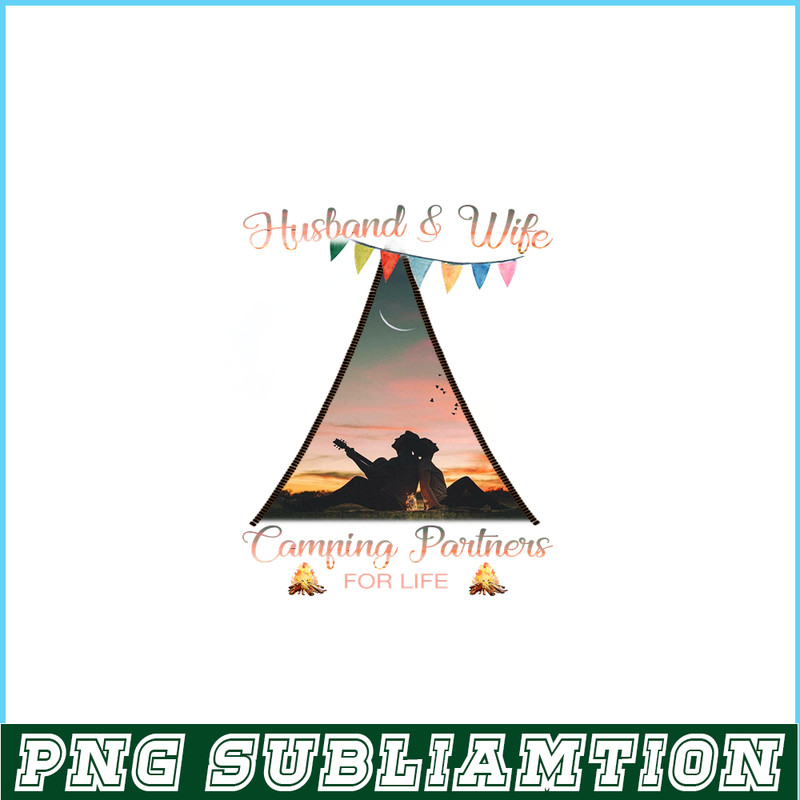 CAMP07112359-Husband And Wife Camping Partner For Life PNG Camping PNG Hut Opened The Scene Of The Couple Sitting At Night PNG.png