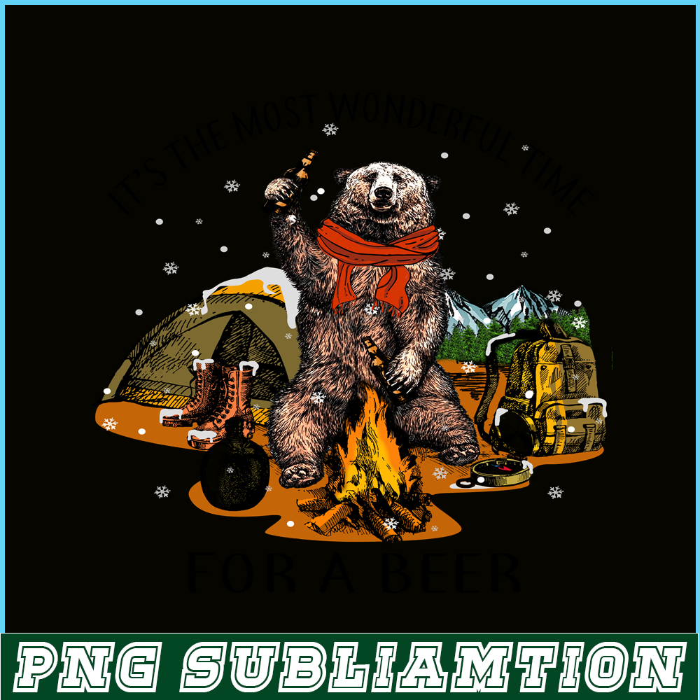 CAMP07112367-It's The Most Wonderful Time PNG Camping PNG For A Beer PNG.png