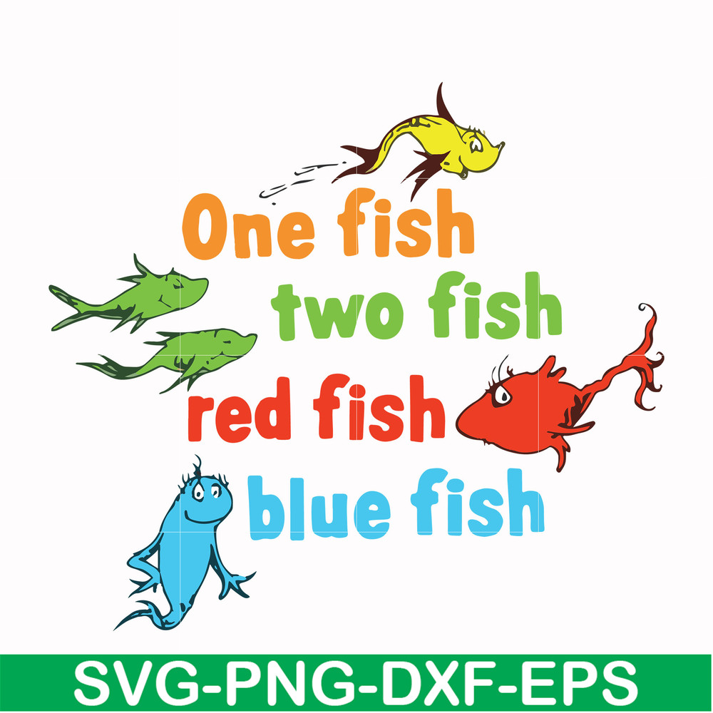 DR0002-One fish two fish red fish blue fish svg, png, dxf, eps file DR0002.jpg