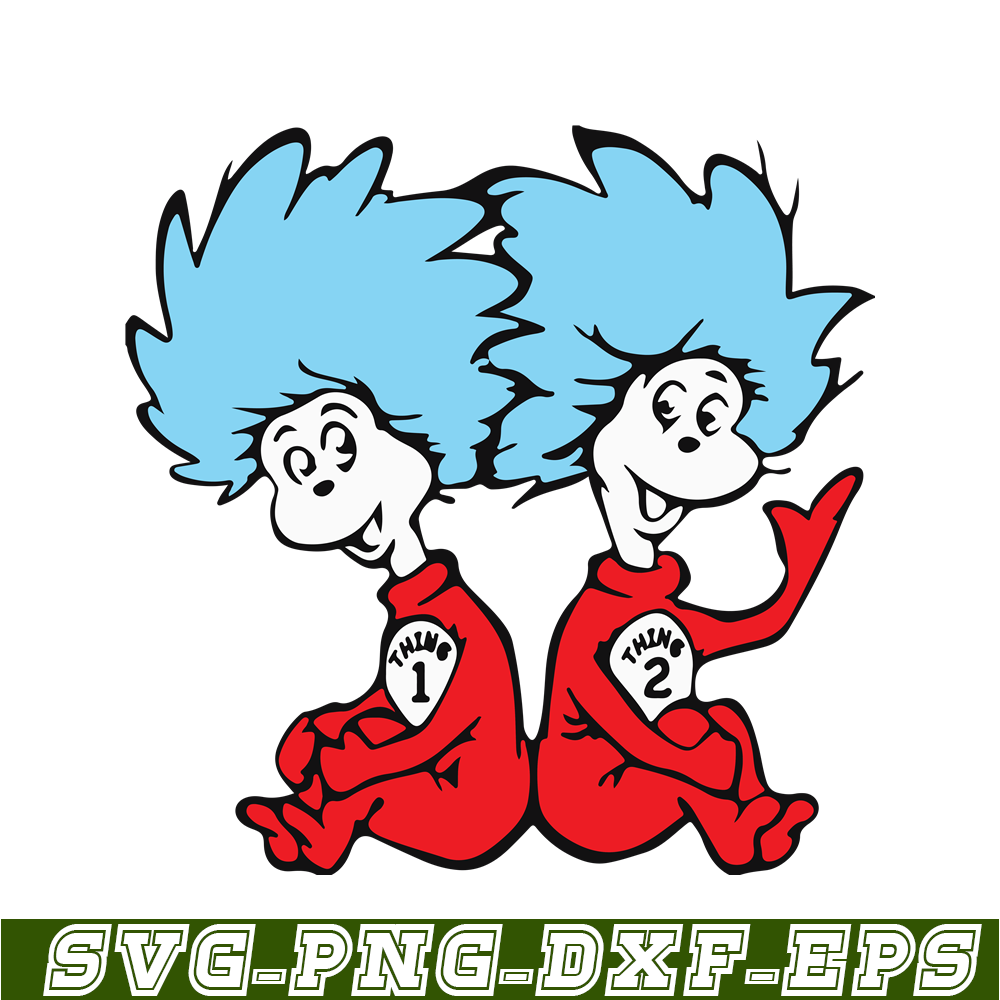 DS104122330-Thing One and Thing Two Characters SVG, Dr Seuss SVG, Cat in the Hat SVG DS104122330.png