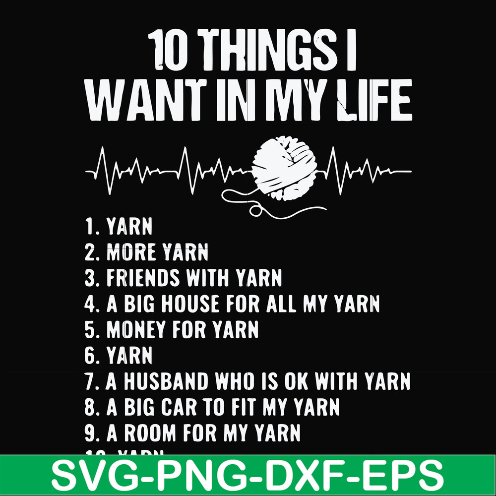 FN000623-10 things I want in my life svg, png, dxf, eps file FN000623.jpg