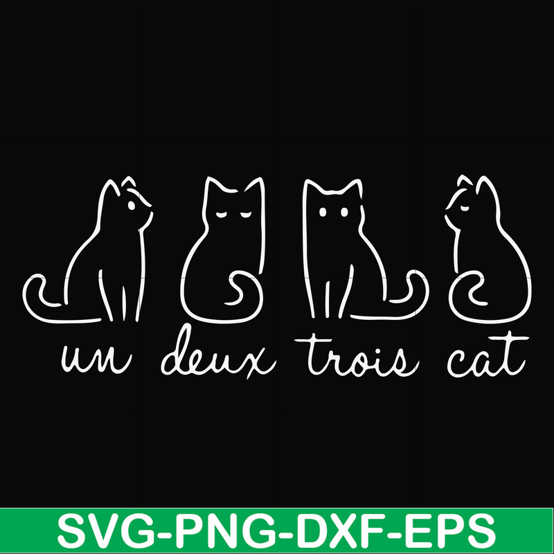 FN000961-Un deux trois cat svg, png, dxf, eps file FN000961.jpg