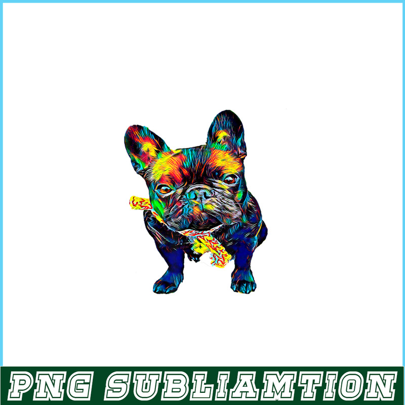 HL161023102-Colorful Bulldog Mascot PNG, Frenchie Dog Lover PNG, French Dog Artwork PNG.png