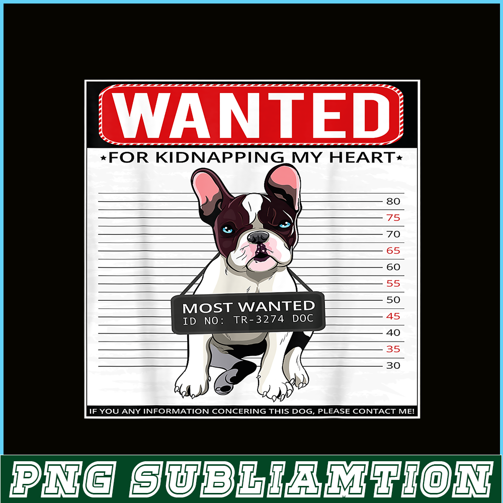 HL16102343-French Bulldog Wanted PNG, French Dog Artwork PNG, Bulldog Mascot PNG.png