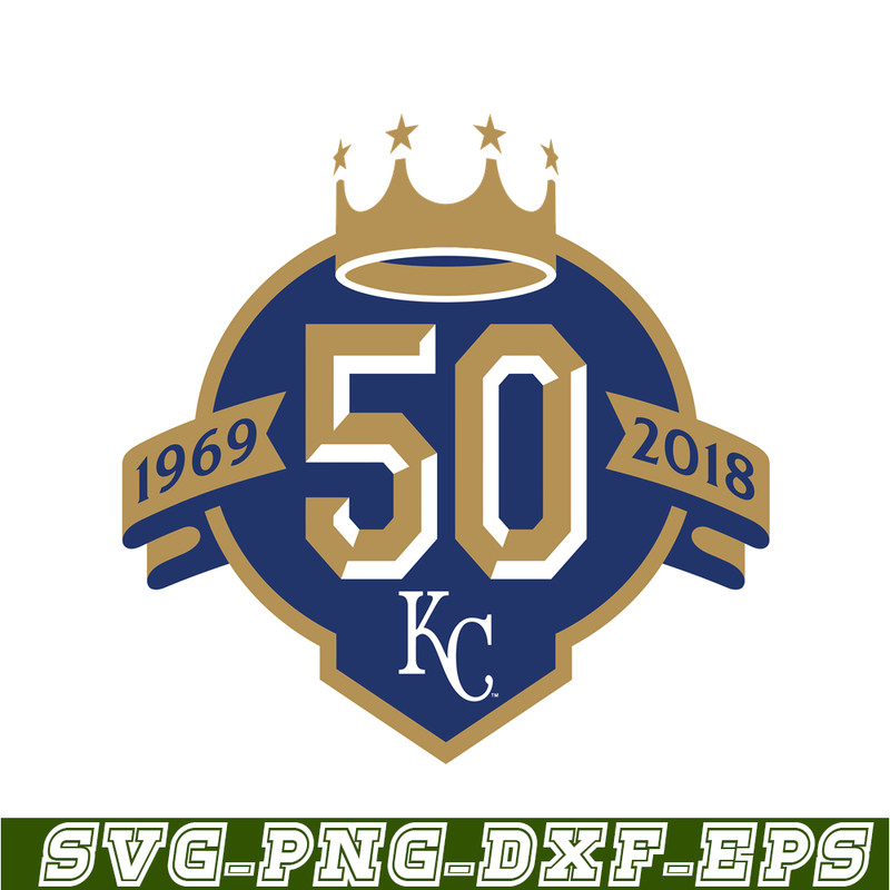 MLB01122394-KC Royals Black 50 Years Logo SVG, Major League Baseball SVG, MLB Lovers SVG MLB01122394.png