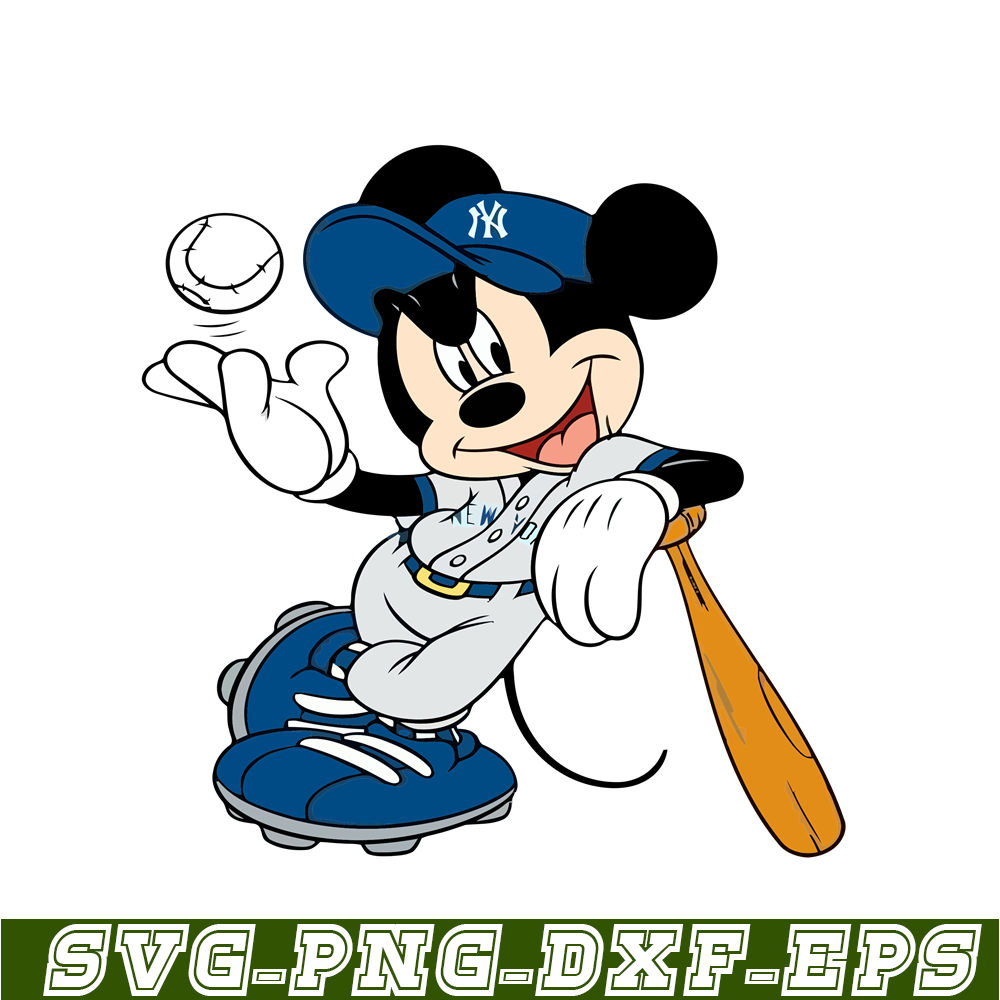 MLB204122336-Mickey Mouse NY Yankees SVG, Major League Baseball SVG, Baseball SVG MLB204122336.png