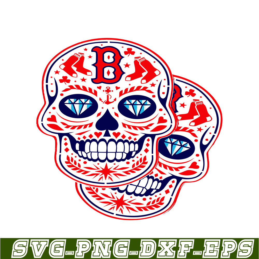 MLB30112348-Boston Red Sox Double Skulls SVG PNG DXF EPS AI, Major League Baseball SVG, MLB Lovers SVG MLB30112348.png