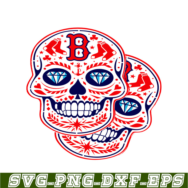 MLB30112348-Boston Red Sox Double Skulls SVG PNG DXF EPS AI, Major League Baseball SVG, MLB Lovers SVG MLB30112348.png