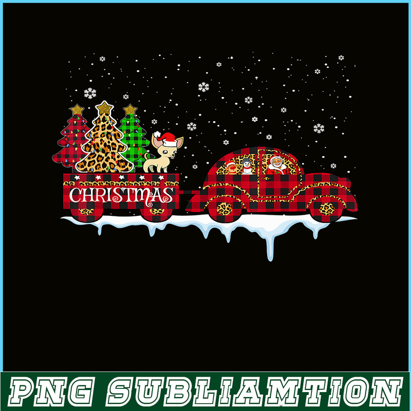 PNG141023129-Chihuahua Dog Christmas Red Plaid Truck Santa Xmas Tree T-Shirt Png.png