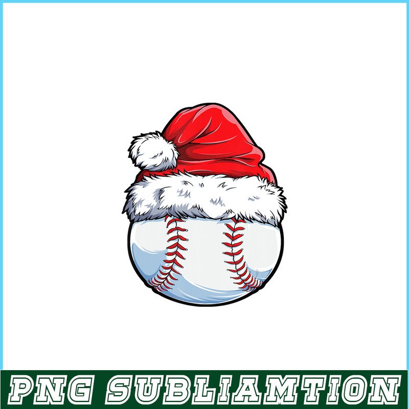 PNG141023139-Christmas Baseball Ball Santa Hat Funny Sport Xmas Boys Men T-Shirt Png.png