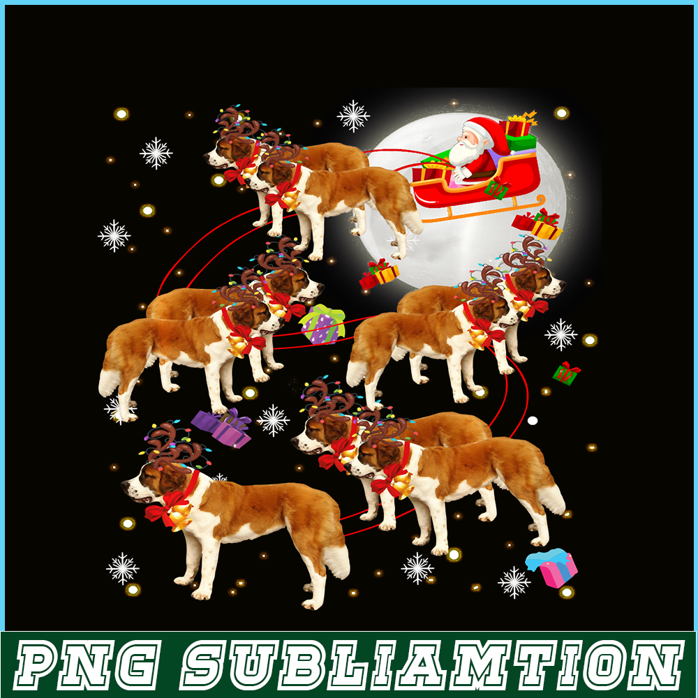 PNG141023147-Christmas Cute Santa Claus Riding Saint Bernard Xmas Pajamas Sweatshirt Png.png