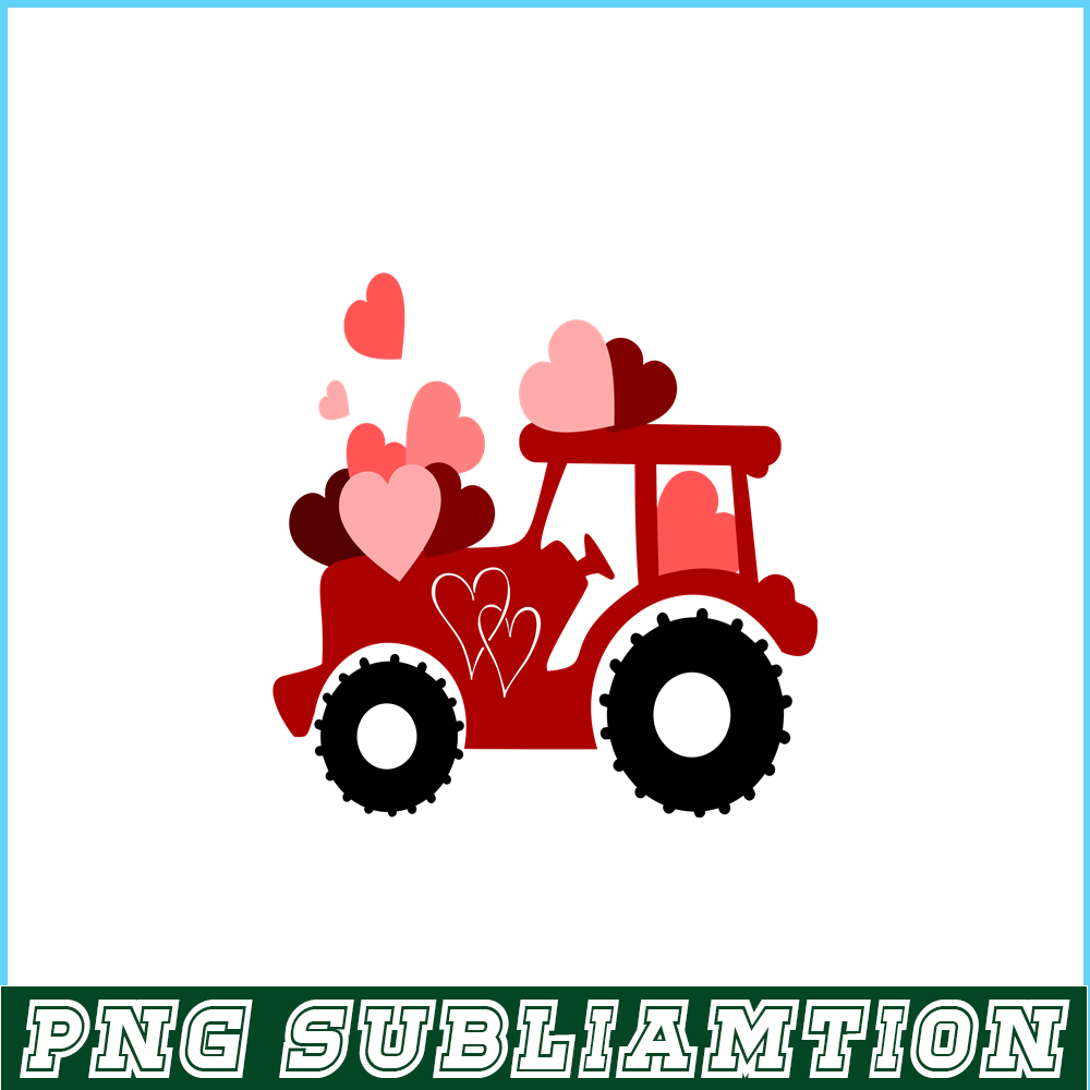VLT21102374-Hearts Truck PNG, Sweet Valentine PNG, Valentine Holidays PNG.png