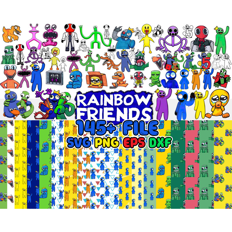 145 Rainbow friends SVG, Rainbow friends PNG, Sublimation, Transfer, Digital download.jpg