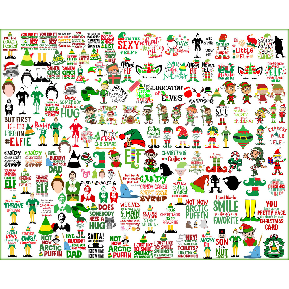 Buddy The Elf SVG Bundle, Christmas Buddy The Elf SVG png dxf, Buddy The Elf cutfile, Buddy The Elf clipart.jpg