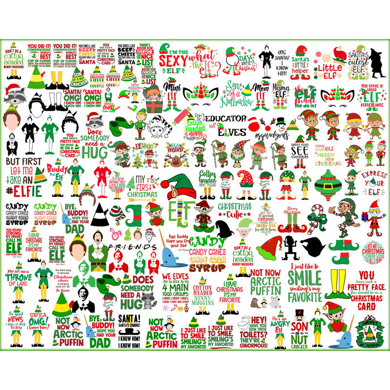 Buddy The Elf SVG Bundle, Christmas Buddy The Elf SVG png dxf, Buddy The Elf cutfile, Buddy The Elf clipart.jpg