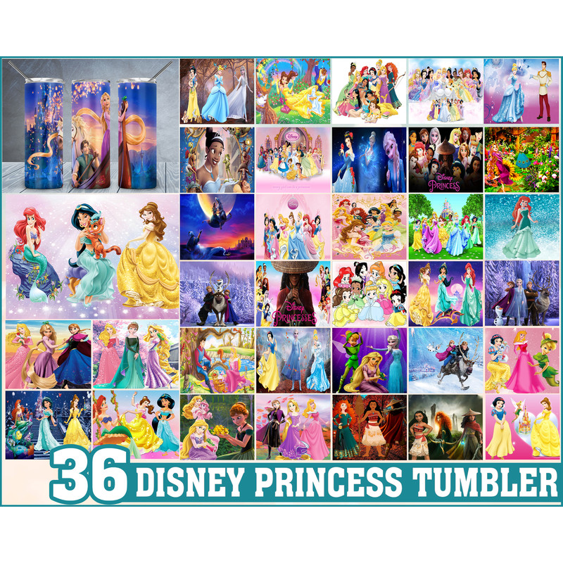Disney Princess Tumbler, Disney Princess PNG, Tumbler design, Digital download.jpg