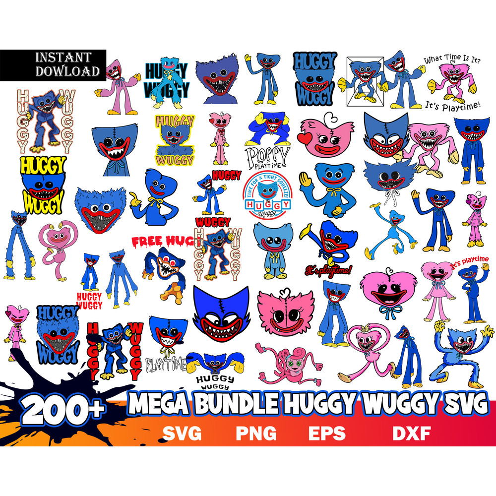 Huggy Wuggy Svg, Kissy Missy Svg, Poppy Playtime Svg, Characters SVG, Cut files for Cricut.jpg