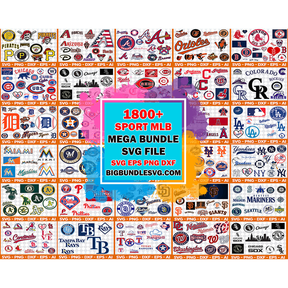 MLB SVG Bundle 1800 MLB SVG, EPS, PNG, DXF for Cricut, Silhouette.jpg