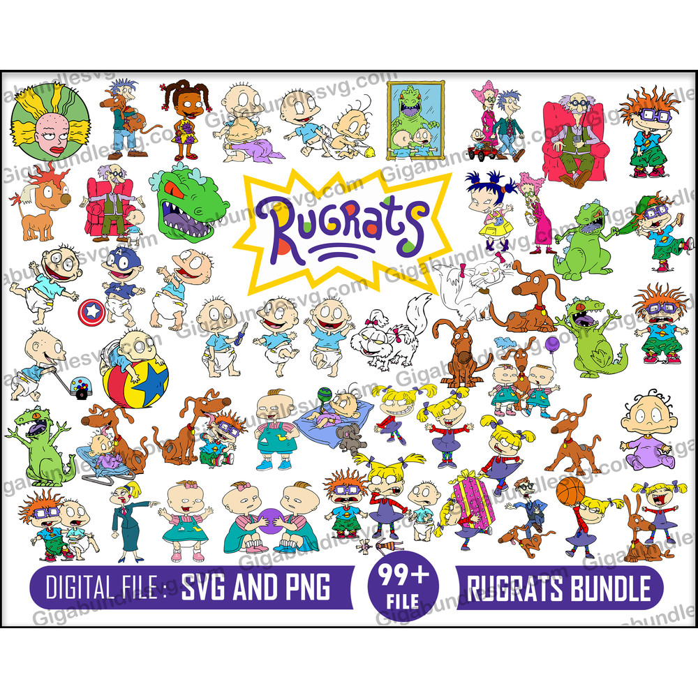 Rugrats svg, Rugrats clipart, rugrats png files, rug rats svg for cricut, nickelodeon svg, Digital Download.jpg
