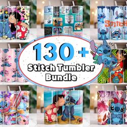 stitch tumbler bundle, stitch skinny tumbler 20oz design, cartoon character tumbler digital design, full tumbler wrap