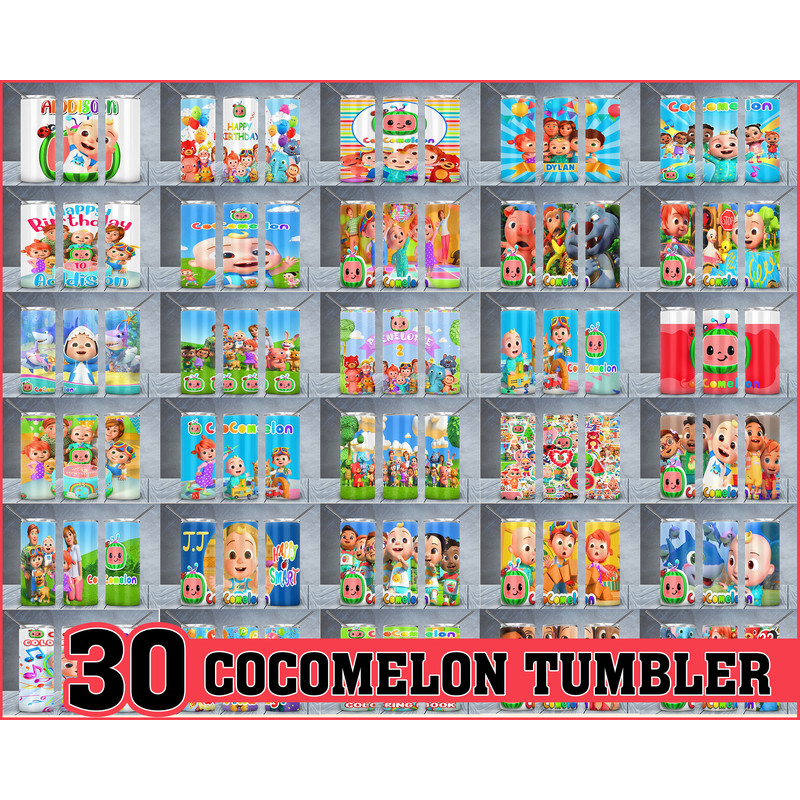 30 Cocomelon Tumbler, Cocomelon PNG, Tumbler design, Digital download.jpg