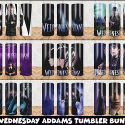wednesday 20oz tumble wrap bundle , addams family design, sublimation wrap
