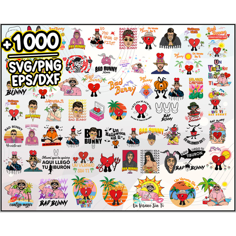 1000 Bundle Bad Bunny Svg, Un verano sin ti Svg, Baby benito, Clipart Sublimation, El Conejo Malo, Nuevo Album.jpg