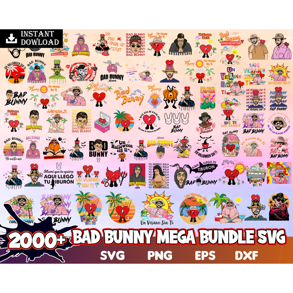 2000 Bundle Bad Bunny Svg, Un verano sin ti Svg, Baby benito, Clipart Sublimation, El Conejo Malo, Nuevo Album.jpg
