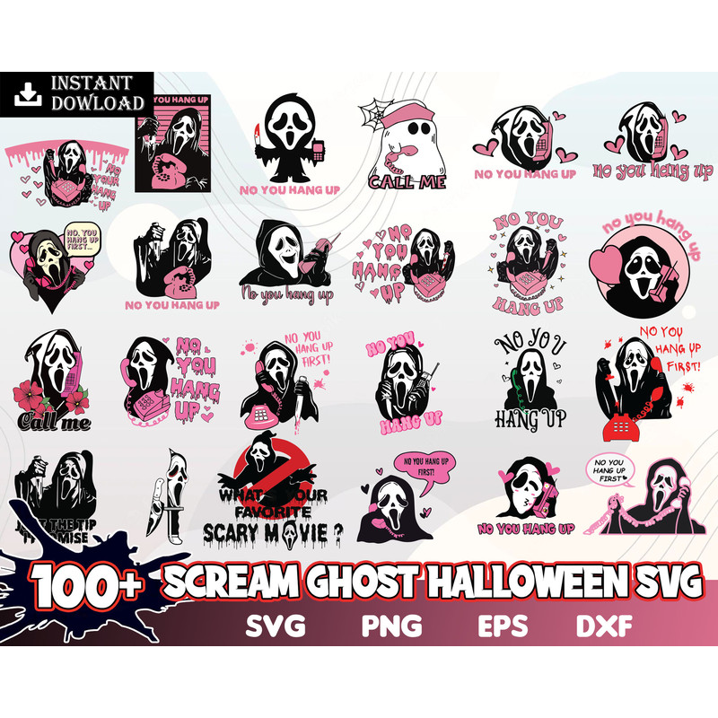 Scream ghost halloween svg, png, eps, dxf, Halloween bundle svg, Halloween images for cricut, Digital file.jpg