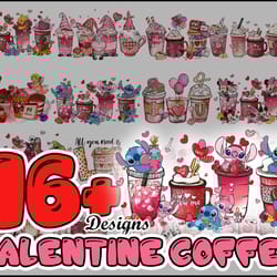 valentine coffee bundle png, valentine png, disney valentine, instant download