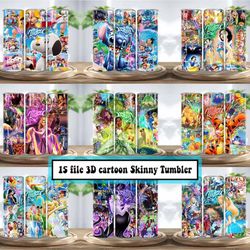 20oz cartoon tumbler bundle, all cartoon character sublimation, kids tumbler png, sublimations, cartoon tumbler designs