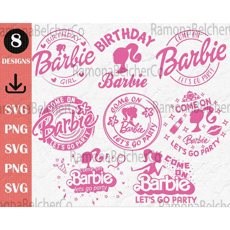 Barbie PNG Bundle, Barbie Best Day Ever Png, Barbie The Movie Png, Pink Doll Png, Pink Girl Png, Sticker Barbie, Sublimation Design.jpg