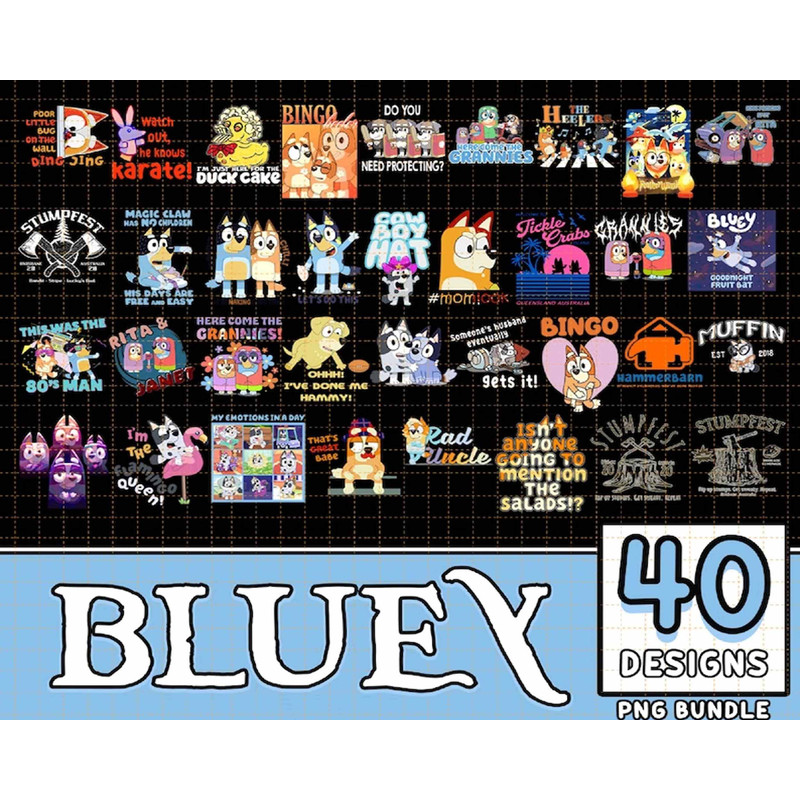 Blue Dog Moive Mega Png bundle, Png Files, Png For Shirts, Birthday Png, Birthday, Png Designs, Digital Download, PNG Bundle.jpg
