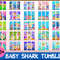Bundle Shark Tumbler Wrap Design, Colorful Baby Shark Sublimation Design 20 oz Skinny Tumbler, 3d Tumbler Wrap Ocean Inspired Shark.jpg