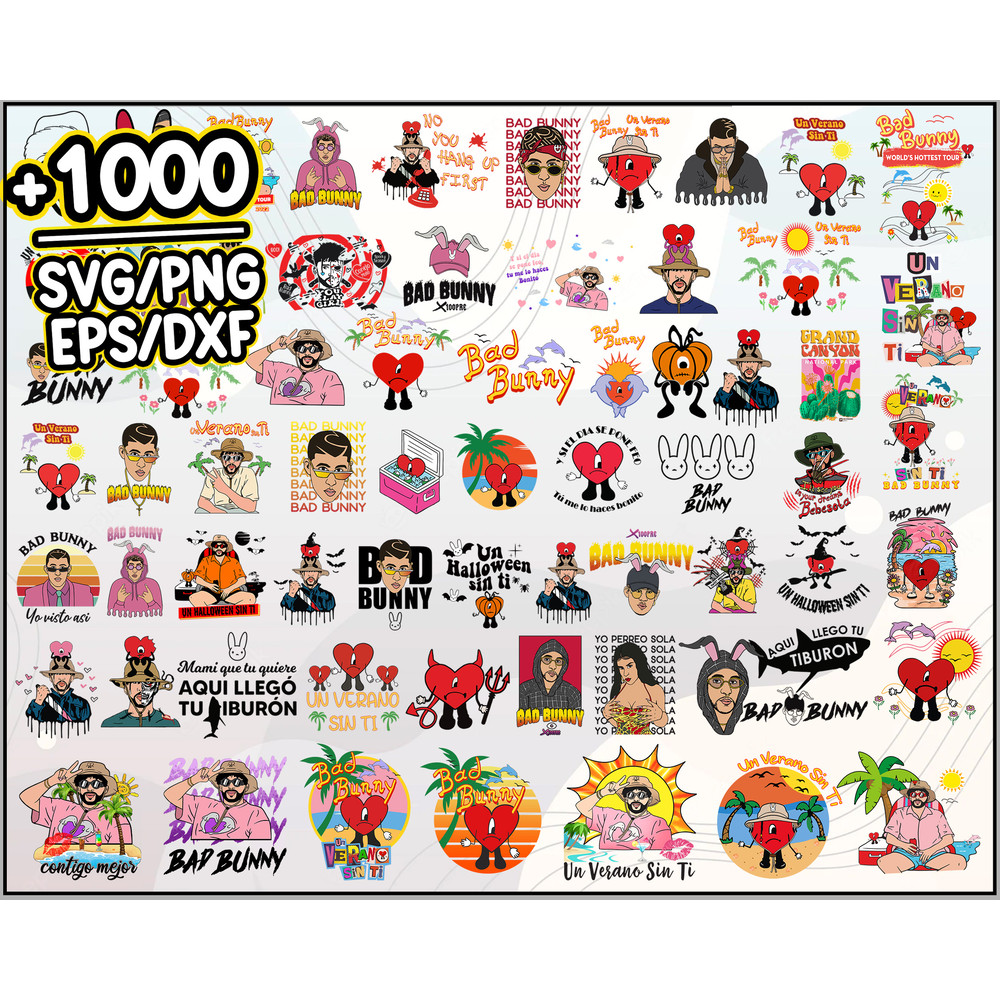 1000 Bundle Bad Bunny Svg, Un verano sin ti Svg, Baby benito, Clipart Sublimation, El Conejo Malo, Nuevo Album.jpg