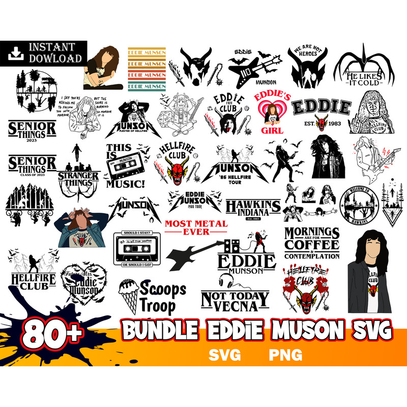 Bundle Eddie Muson characters, Stranger Things Svg, Cricut Svg, Engraving File, Instant Download.jpg