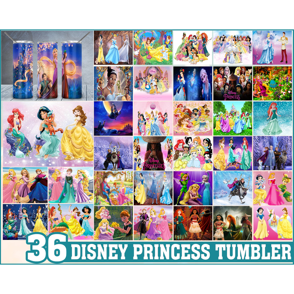 Disney Princess Tumbler, Disney Princess PNG, Tumbler design, Digital download.jpg